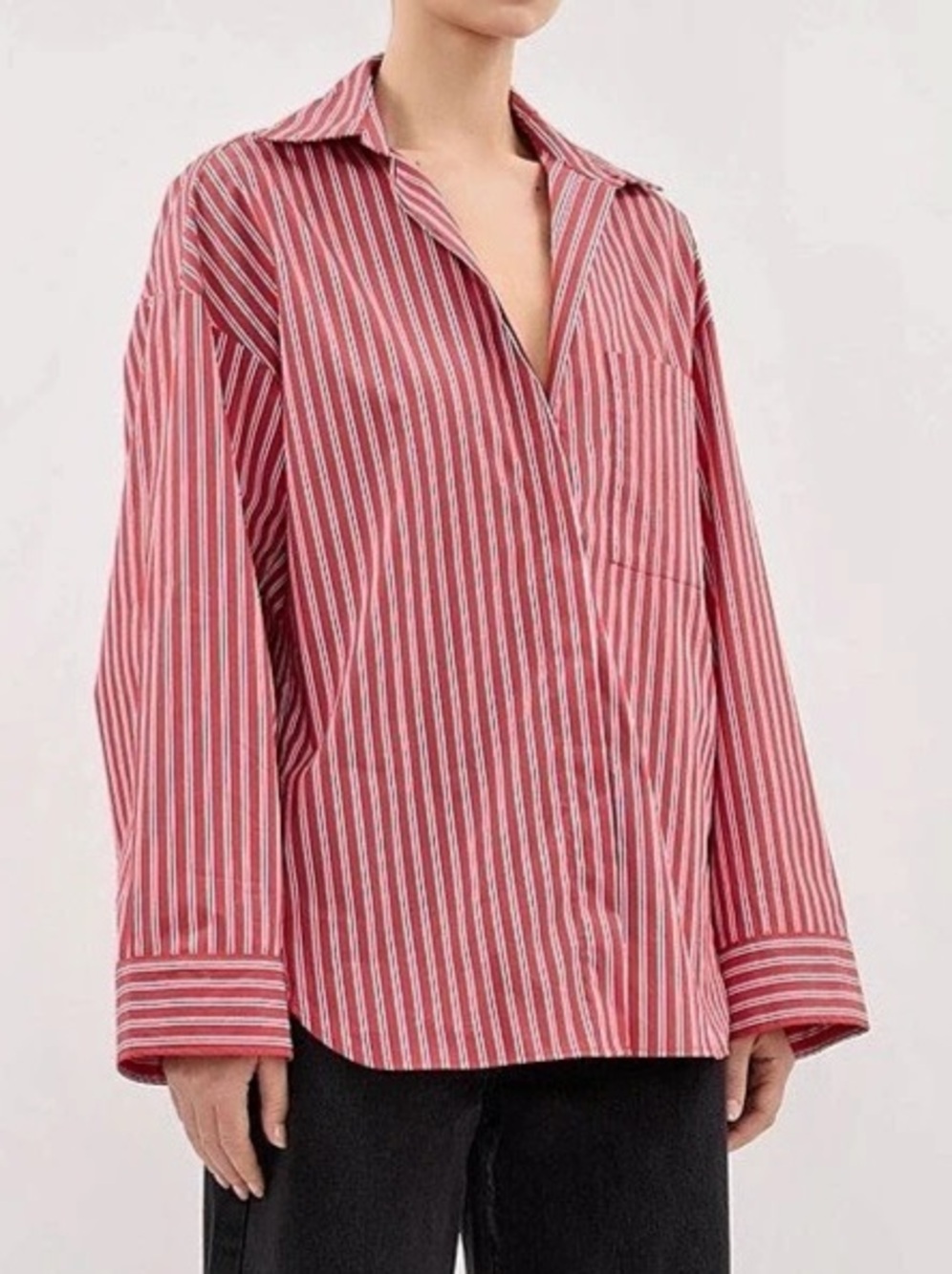 Dissh Misha Red Stripe Shirt Button Down Red & White Medium dissh us 2